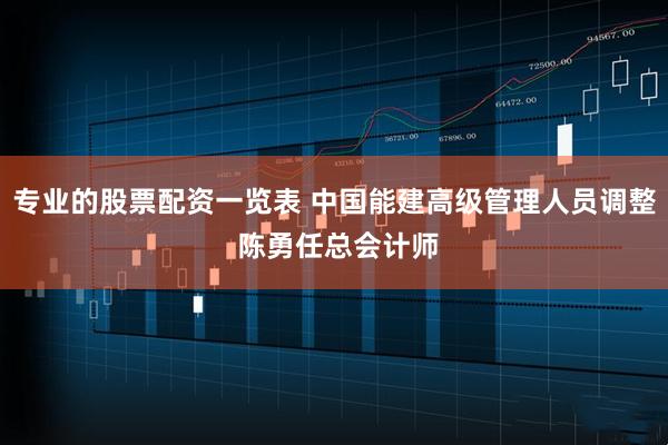 专业的股票配资一览表 中国能建高级管理人员调整 陈勇任总会计师